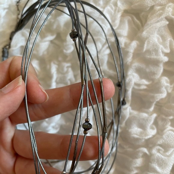 SILPADA leather necklace with real silver and hematite - Picture 2 of 7